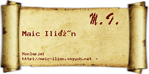 Maic Ilián névjegykártya